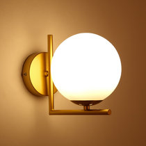 轻奢金色欧式圆形壁灯卧室客厅墙壁灯具衣帽间过道 床头灯(金色 赠5W白光)