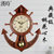 汉时（Hense） 欧式创意船舵实木挂钟客厅复古装饰静音时钟HP39(棕色中号-汉时机芯)