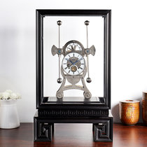 汉时（Hense)陀飞轮航海透视座钟黑檀木机械钟创意复古台钟客厅时钟HD01(黑檀木-航海机芯)
