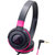 铁三角(audio-technica) ATH-S100 头戴式耳机 线控带麦 低音强劲 隔音好 黑粉色