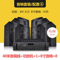 Shinco/新科 K31会议室音响套装全套家用KTV音箱套装话筒卡包功放(黑色 8寸套餐4)