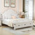 a家家具 美式床白色实木床1.5/1.8米主卧欧式乡村卧室双人床婚床(单床+床垫+床头柜 1.5*2米框架床)
