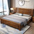 恒兴达 黄金梨木现代中式纯实木床双人2米2.2m1.5米储物床主卧室简约婚床(1.5*2米胡桃色 单床)第2张高清大图