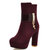 巫卡卡2014新款性感高跟金属装饰水钻短筒靴粗跟防水台侧拉链女靴283-8-300(紫红 37)
