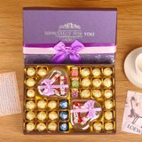 德芙巧克力杜尔果仁巧克力礼盒装送女友生日礼物女生七夕情人节表白520节日糖果(紫盒对心礼盒)