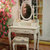 【京好】梳妆台镜子套装A68 卧室欧式实木化妆桌椅 现代简约环保雕花家具(A款象牙白色宽75厘米 带凳子(花色随机))第2张高清大图