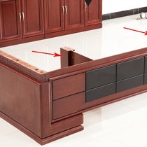 办公家具油漆实木贴皮办公桌椅组合YY-L0014(酒红色 2.2米桌 西皮椅 6门柜)