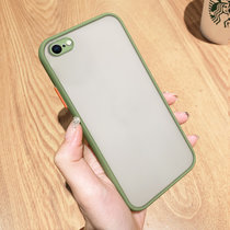 绿赐苹果6/6s手机壳撞色肤感iphone7plus/8p砂6/6splus简约纯色7/8 肤感纯色-黑色 苹果6/6s(苹果6/6s 肤感纯色-抹茶绿)