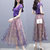 2018蕾丝连衣裙女装夏装中长款新款修身显瘦两件套紫色高腰仙女裙(紫色)(2XL)