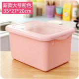 有乐9562米桶储米箱米桶 带盖塑料 防虫装米桶面桶lq1020(新款小号粉色)