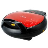 美的（Midea）JHN302W煎烤机（蜂窝烤盘，导油槽设计）红色/金色随机发货