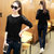 莉菲姿 长袖T恤打底衫2017秋季新款韩版显瘦女装时尚百搭上衣服(黑色 S)