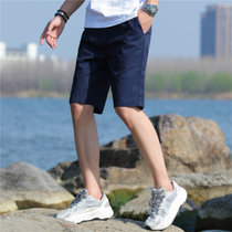 男士短裤男五分裤2021夏季新款宽松透气健身跑步休闲运动裤沙滩裤(蓝色 L)