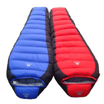 羽绒睡袋户外野营探险便携保暖成人睡袋 15度冬季加厚睡袋午休(蓝色)