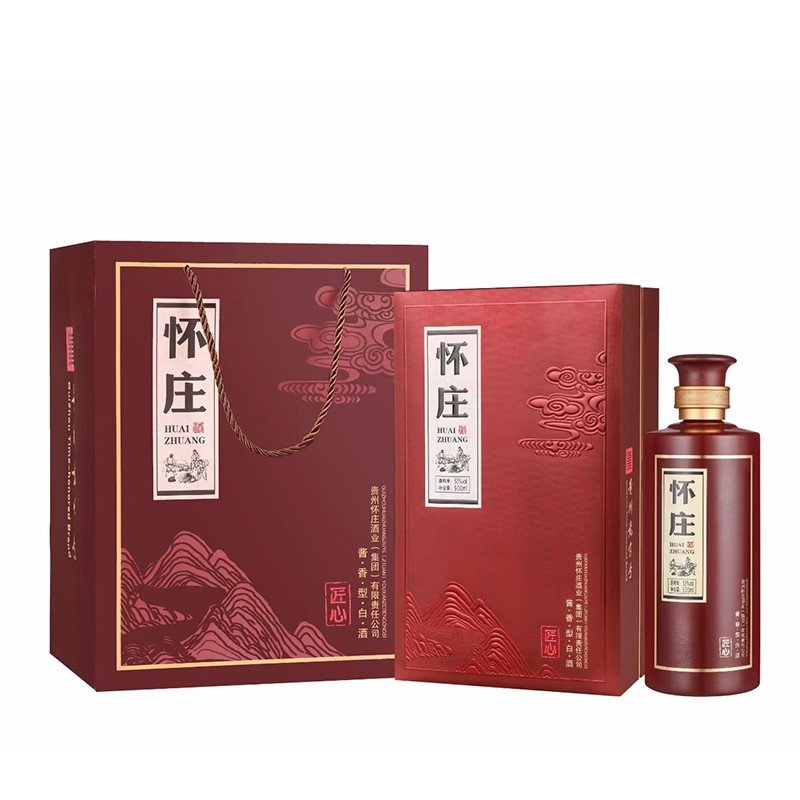 【贵州老字号】怀庄酒 53度茅台镇酱香型坤沙粮食酒500ml *6瓶怀庄酒