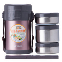 日本泰福高304不锈钢保温饭盒3层/4层超长保温桶1.5L/2L、2.3L(桃色 1.5L)