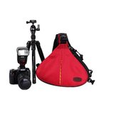 EIRMAI锐玛相机包 单肩单反三角包 佳能650D60D单反相机包 摄影包(红色)