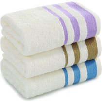 三利 毛巾家纺 初色素缎纯棉毛巾 32x70cm 洗脸面巾 超值3条装