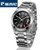 【官方直营】罗西尼手表雅尊系列不锈钢进口机械机芯男表5433W04B(黑盘钢带)