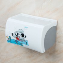 免打孔卫生间纸巾盒塑料厕所浴室防水手纸卷纸盒置物纸巾架抽纸盒(卡通狗)