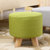 家逸 创意换鞋凳实木圆凳 布艺方墩小矮凳  沙发凳(绿色 圆形)