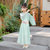 女童汉服 中国风童装女孩古装服襦裙表演服清新淡雅儿童汉服春夏(绿色 120cm)