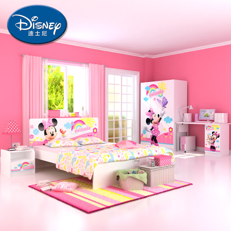 迪士尼酷漫居儿童家具套装卧室组合家具套房儿童床米妮系列床床头三门