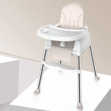 竹咏汇 宝宝餐椅多功能可折叠便携式婴儿椅子BB吃饭餐桌椅座椅儿童餐椅(米色无餐盘带坐垫送四轮)