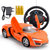 【彼优比】重力感应遥控车 可充电遥控车电动儿童玩具车 四通带方向盘遥控汽车跑车(橘色)