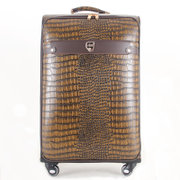 蒂柏拉DIBOLA优质PU拉杆箱 男士20寸登机箱24寸行李箱 万向轮皮箱商务旅(咖啡色 20寸)