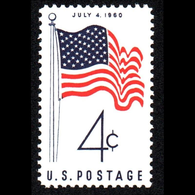 东吴收藏集邮美国邮票按照年份排序之十四196012旗帜国旗星条旗