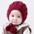 牛奶朋友宝宝冬季新生儿毛线帽儿童麻花毛线帽编织帽子护耳保暖(酒红色 均码0-12个月（38-46CM）)
