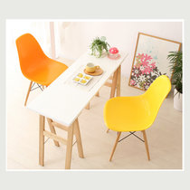 明佳友 伊姆斯电脑椅休闲椅咖啡餐饮椅 简约办公洽谈塑料H110 绿色(橙色)