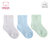minimoto小米米宝宝棉袜儿童地板袜提花薄款袜子 3‘s(浅蓝+白色+粉绿 2-3岁)