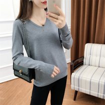蒂克罗姆新款V领羊毛衫韩版(咖啡色 XL)