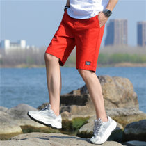 男士短裤男五分裤2021夏季新款宽松透气健身跑步休闲运动裤沙滩裤(橘红 4XL)