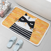 卧室厨房卡通地毯吸水脚垫卫生间卡通可爱厕所垫浴室防滑垫地垫(卡通眼罩猫 40cm*60cm)