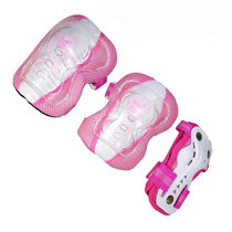 美洲狮（COUGAR） 专业溜冰鞋轮滑鞋护具6件套 儿童加厚护膝手套护掌护肘(粉红 色 M码6-11岁用)
