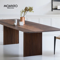 北欧简约家用餐桌椅大小户型全实木书桌 橡木桌子现代长方形工作台(橡木黑色腿180x90x75)