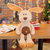 绒贝儿毛绒玩具兔子公仔抱枕 大牙兔毛绒玩偶生日礼物情人节礼物(米色 高50cm)