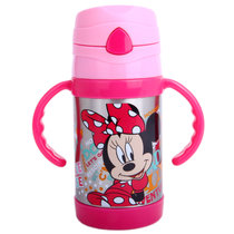迪士尼Disney儿童保温保冷吸管杯宝宝水杯保温杯 260ml(红色)