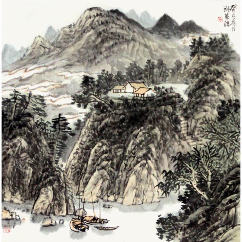 刘革法 山水小品> 国画 山水画 水墨写意 泽钧 锳世 心斋轩子 山水