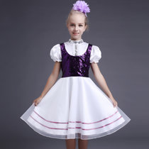 玛芮百利（Mauro Pole） 圣诞儿童演出服装幼儿中小学生合唱服男童舞蹈服女童公主裙(111女紫色)(170cm)