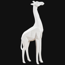 莎芮 北欧现代简约客厅软装饰摆设长颈鹿创意摆件几何多面多边多棱折纸(LX-16105白色)