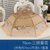 饭菜罩子桌盖菜罩可折叠餐桌罩食物防苍蝇长方形家用遮菜盖伞(70CM圆三拼咖啡葵花)