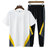 X17短袖套装男士夏季新款时尚冰丝圆领T恤长裤休闲透气运动两件套XCF0145(白色 M)