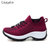 CaldiceKris（中国CK）休闲飞织系带妈妈鞋CK-X1855(红色 35)