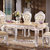 永旭家具 欧式餐桌椅组合餐厅实木天然大理石餐台椅方桌子798(1.5米爆花舒适型)