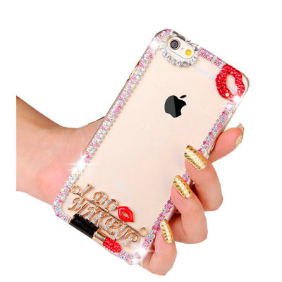 【BL 潮品卡通萌兔水晶透明壳水钻手机壳套保