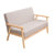 一米色彩 简易沙发 北欧田园布艺双人单人沙发椅小型实木简约日式沙发(轻灰色 双人位)